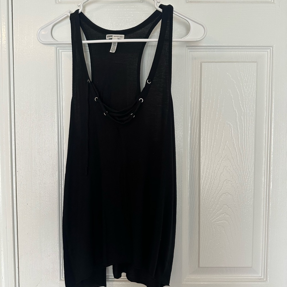 VS Pink lace up tank